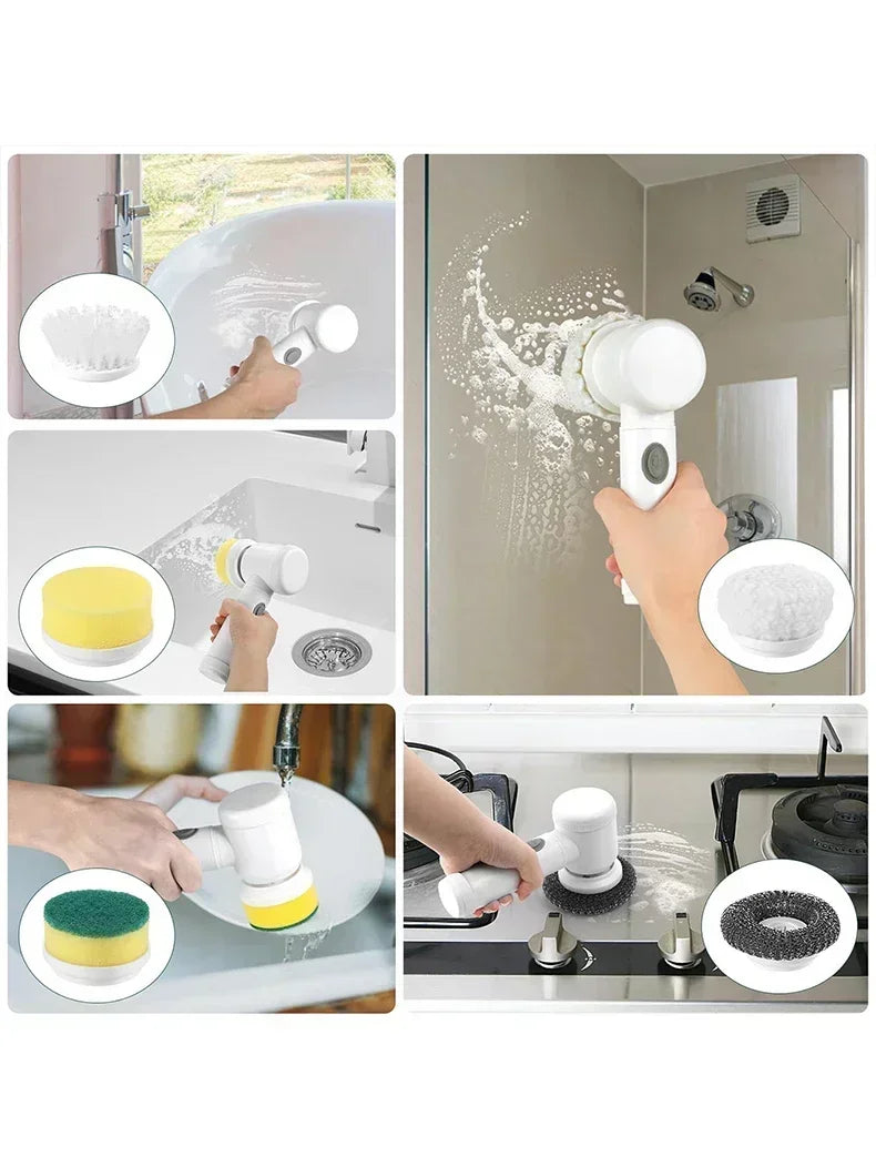 Collage of a cleaning tool being used in various scenarios