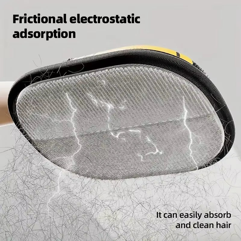 Hair removal device with hair accumulation on a gray background